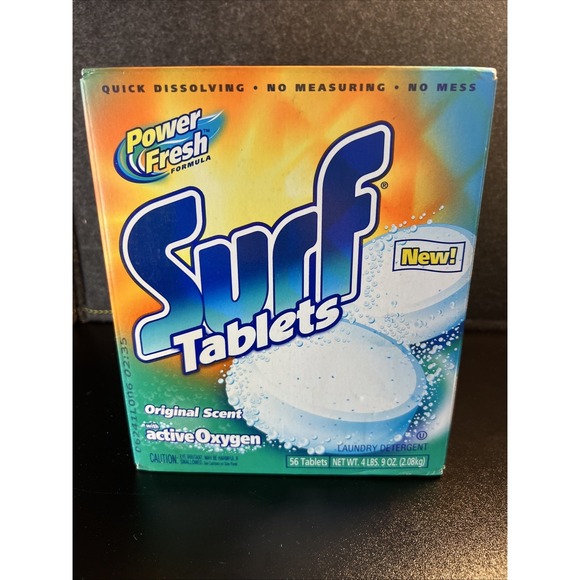 SURF Tablets Original Power Fresh Laundry Detergent‎ Box Prop Soap VTG 2001 - Picture 4 of 7